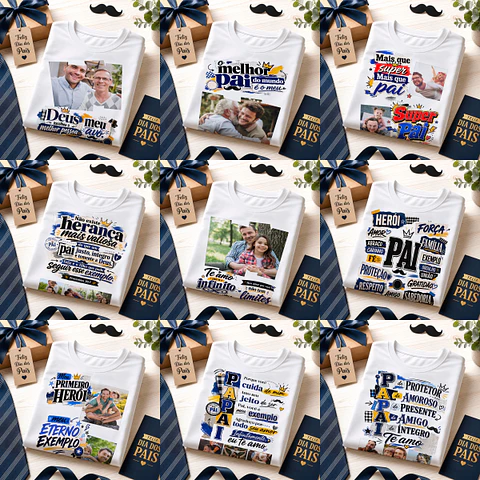 Arquivo Sublimação Camiseta Dia dos Pais 