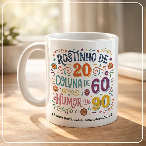 Arquivo Sublimação Caneca Rostinho de 20 Coluna de 60