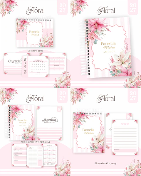 Arquivo Encadernação Floral Combo 2027