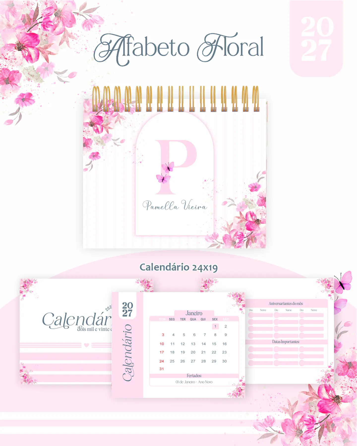 Arquivo Encadernação Alfabeto Floral Combo 2027 4