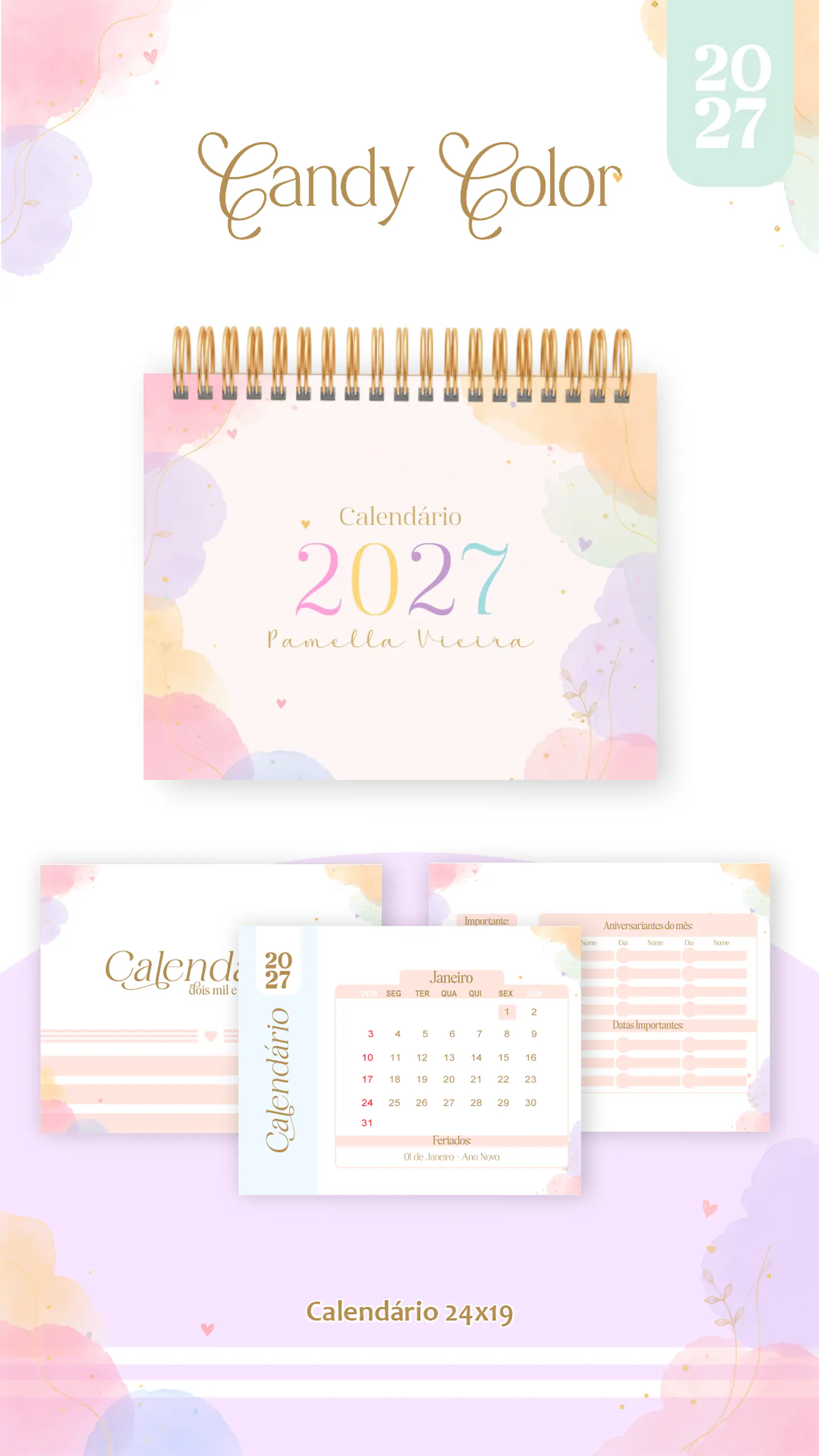 Arquivo Encadernação Candy Color Combo 2027 2