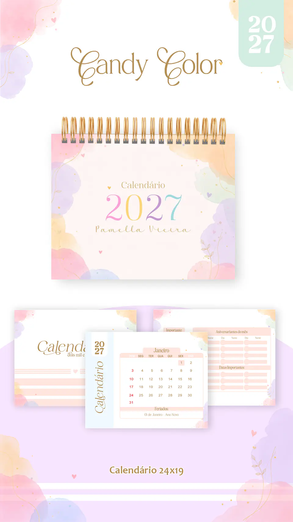 Arquivo Encadernação Candy Color Combo 2027 2
