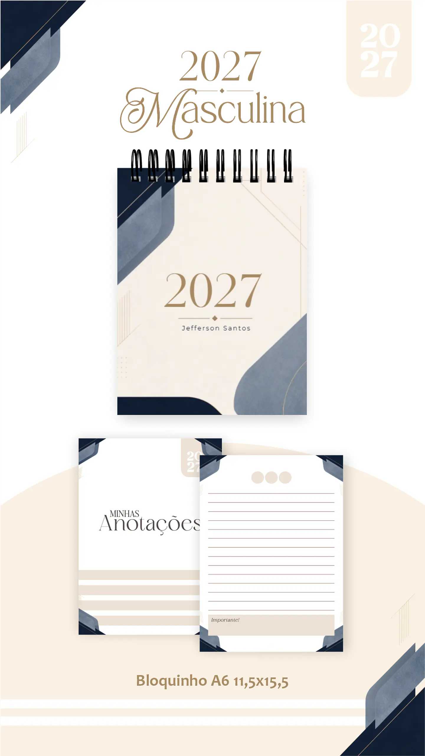 Arquivo Encadernação Masculina Combo 2027 2