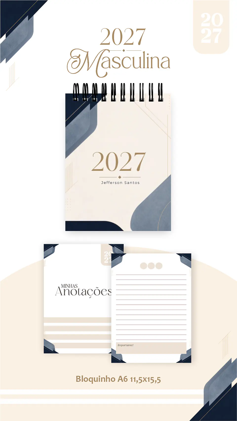 Arquivo Encadernação Masculina Combo 2027 2