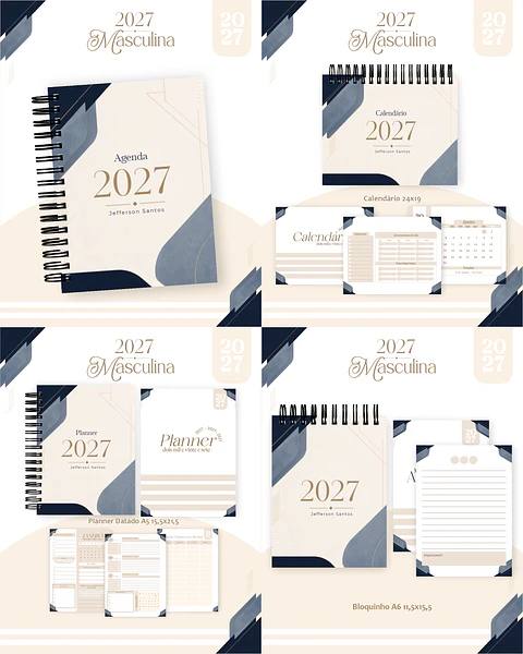 Arquivo Encadernação Masculina Combo 2027