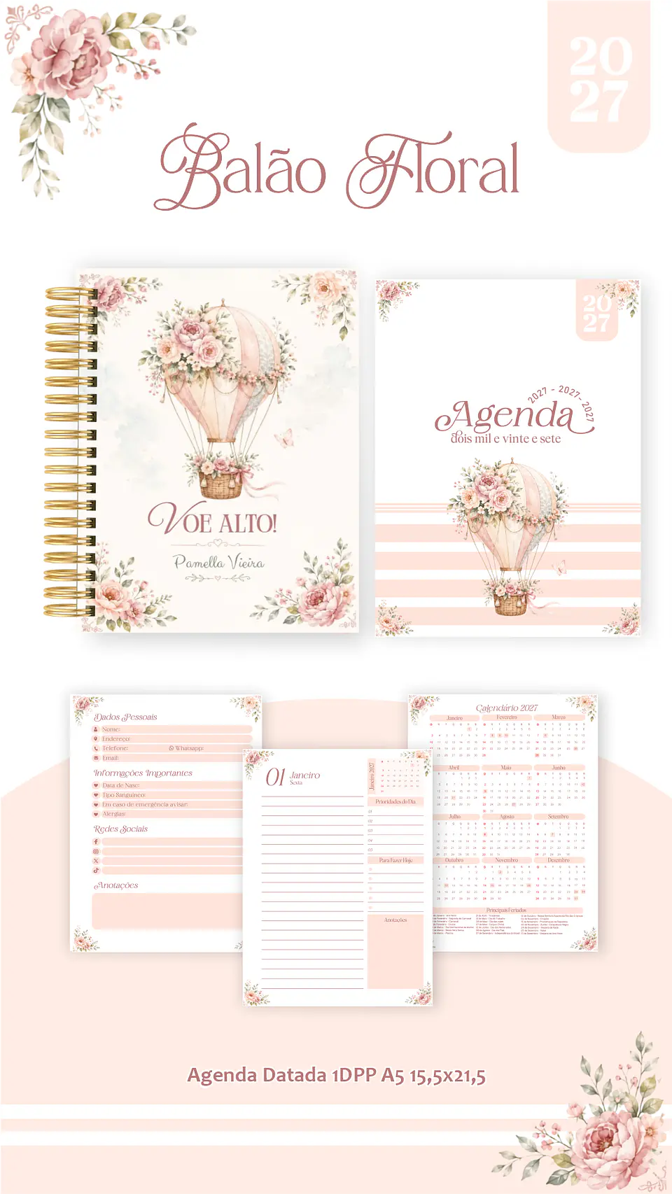 Arquivo Encadernação Balão Floral Combo 2027 3