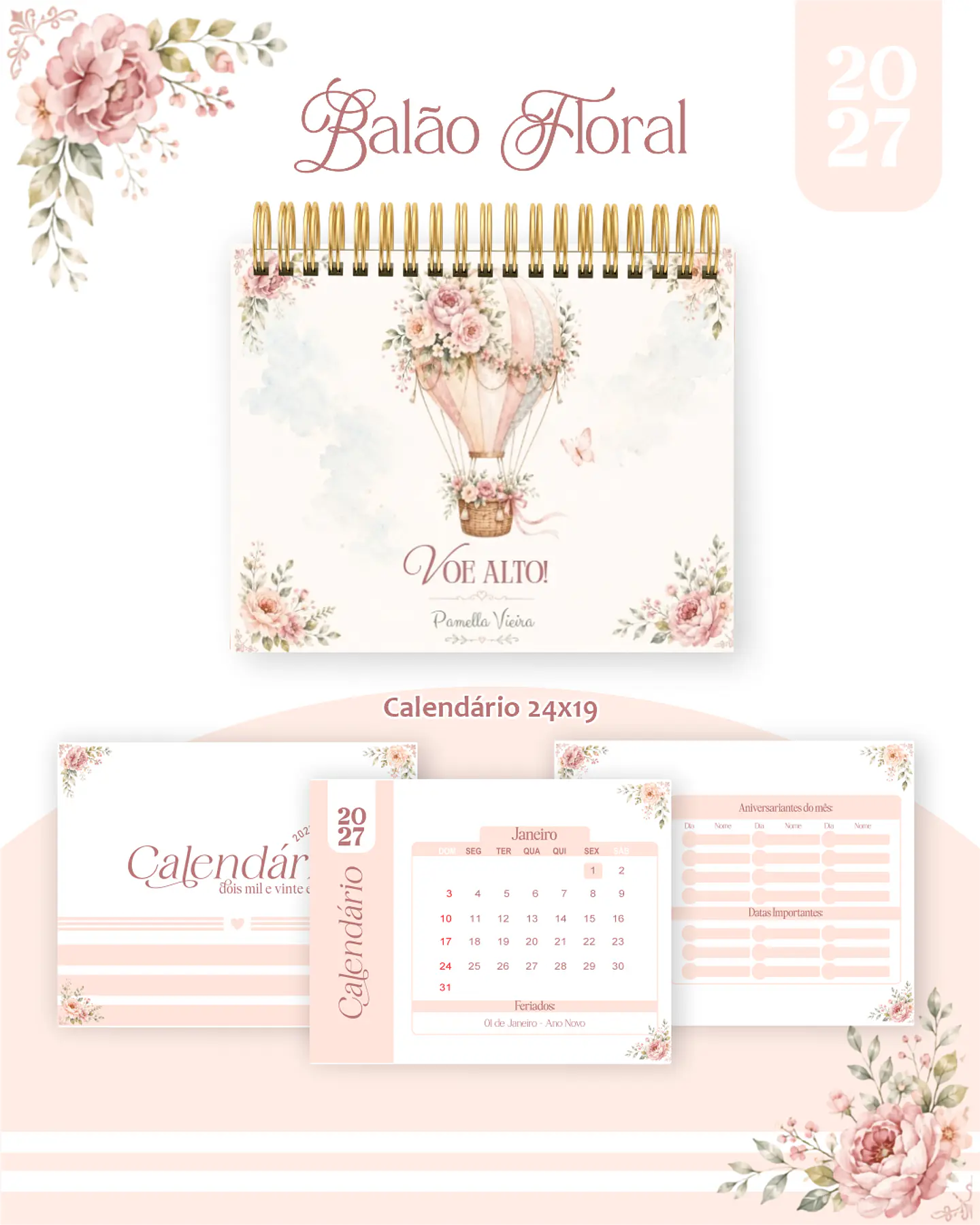 Arquivo Encadernação Balão Floral Combo 2027 4