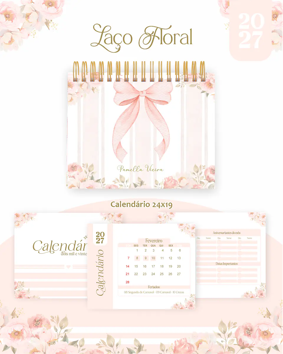 Arquivo Encadernação Laço Floral Combo 2027 2