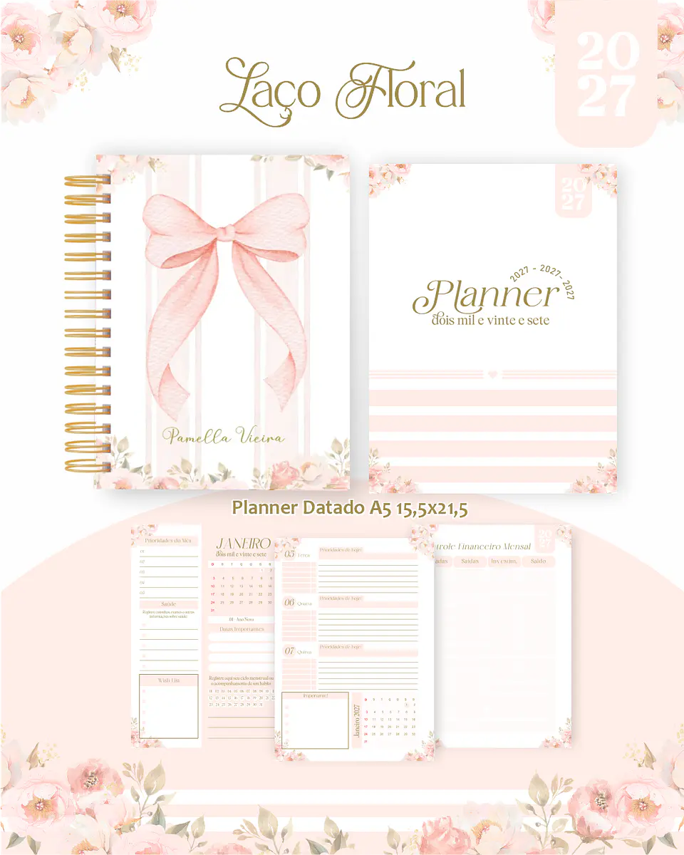 Arquivo Encadernação Laço Floral Combo 2027 3