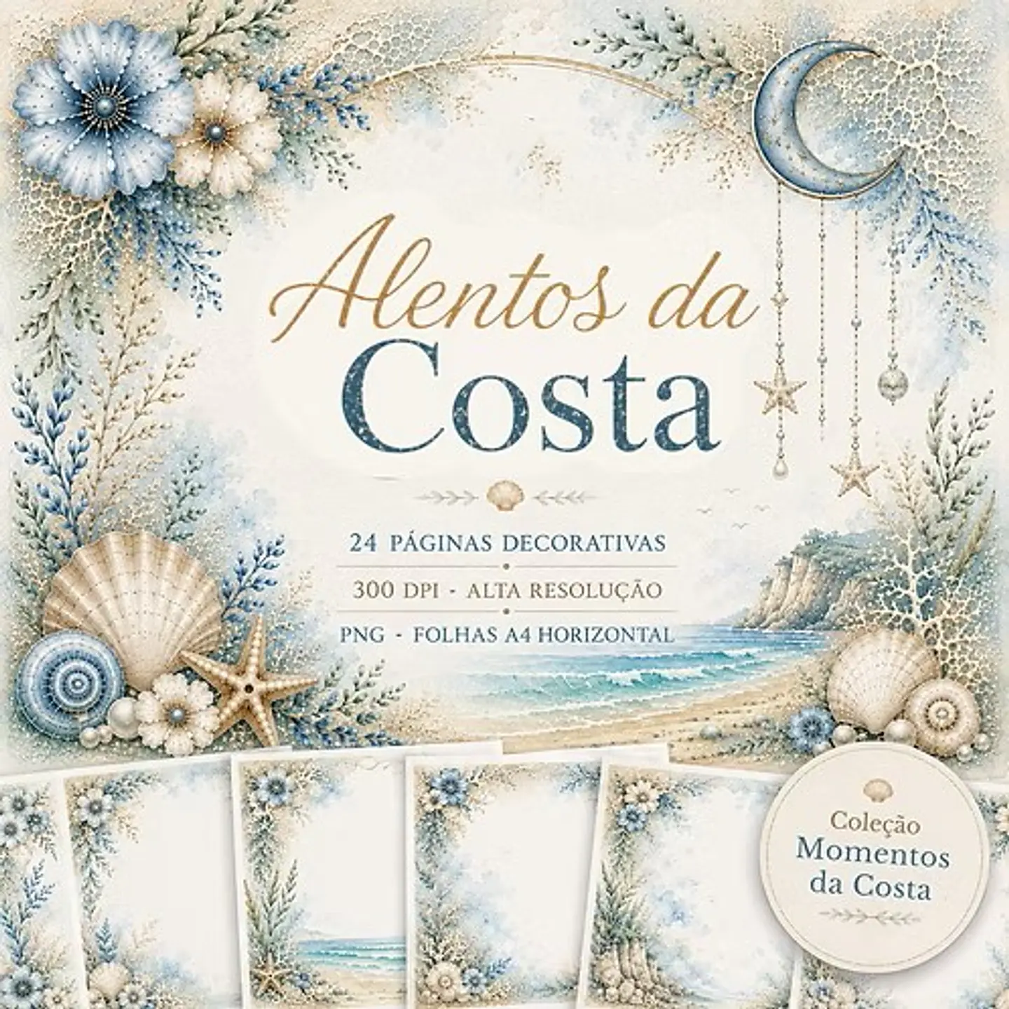 Arquivo Kit Digital Alentos da Costa Folhas Decorativas 1
