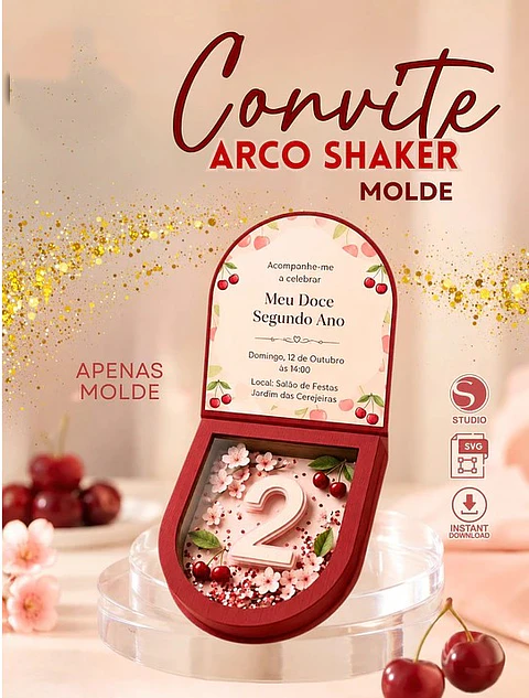 Arquivo de Corte Molde Convite Arco Shaker