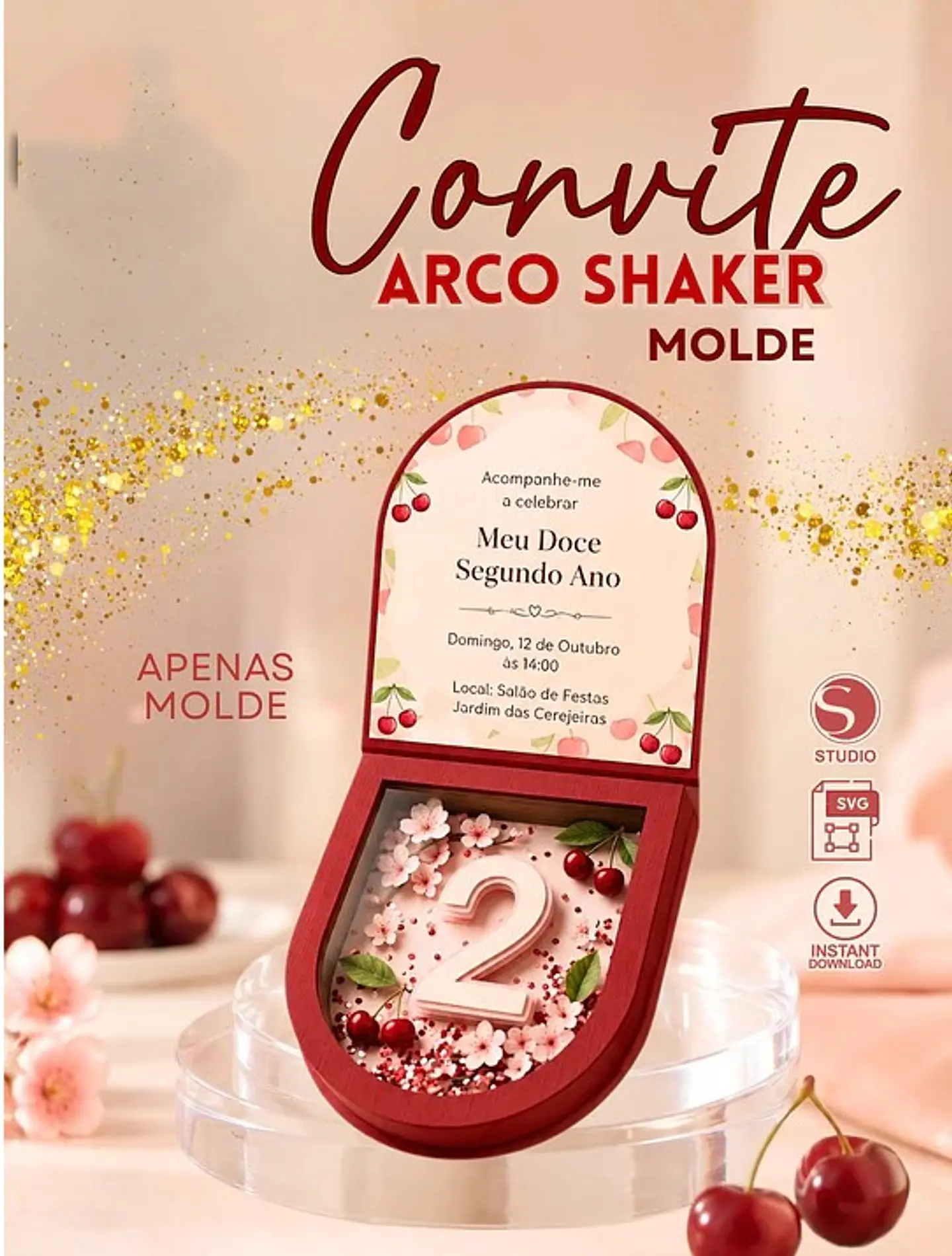 Arquivo de Corte Molde Convite Arco Shaker 1