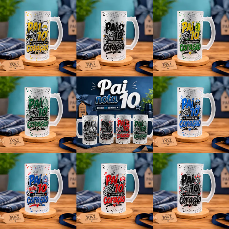 Arquivo Sublimação Caneca Chopp Pai Nota 10 1