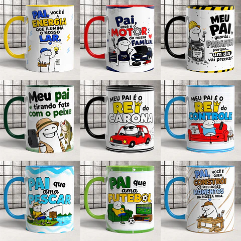 Arquivo Sublimação Caneca Dia dos Pais Flork Divertido 2026 