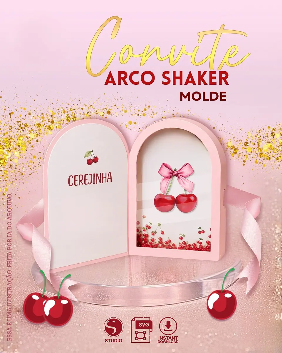Arquivo de Corte Convite Arco Shaker Cerejinha 1