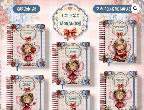 Arquivo Caderno A5 Coleção Morangos – 12 em 1