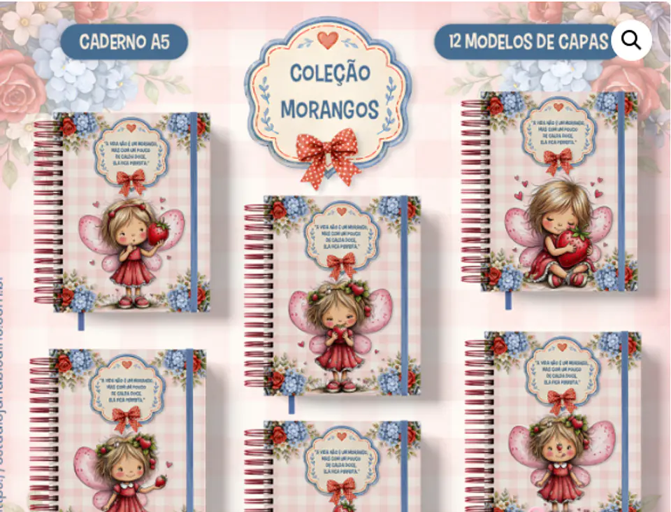 Arquivo Caderno A5 Coleção Morangos – 12 em 1 1