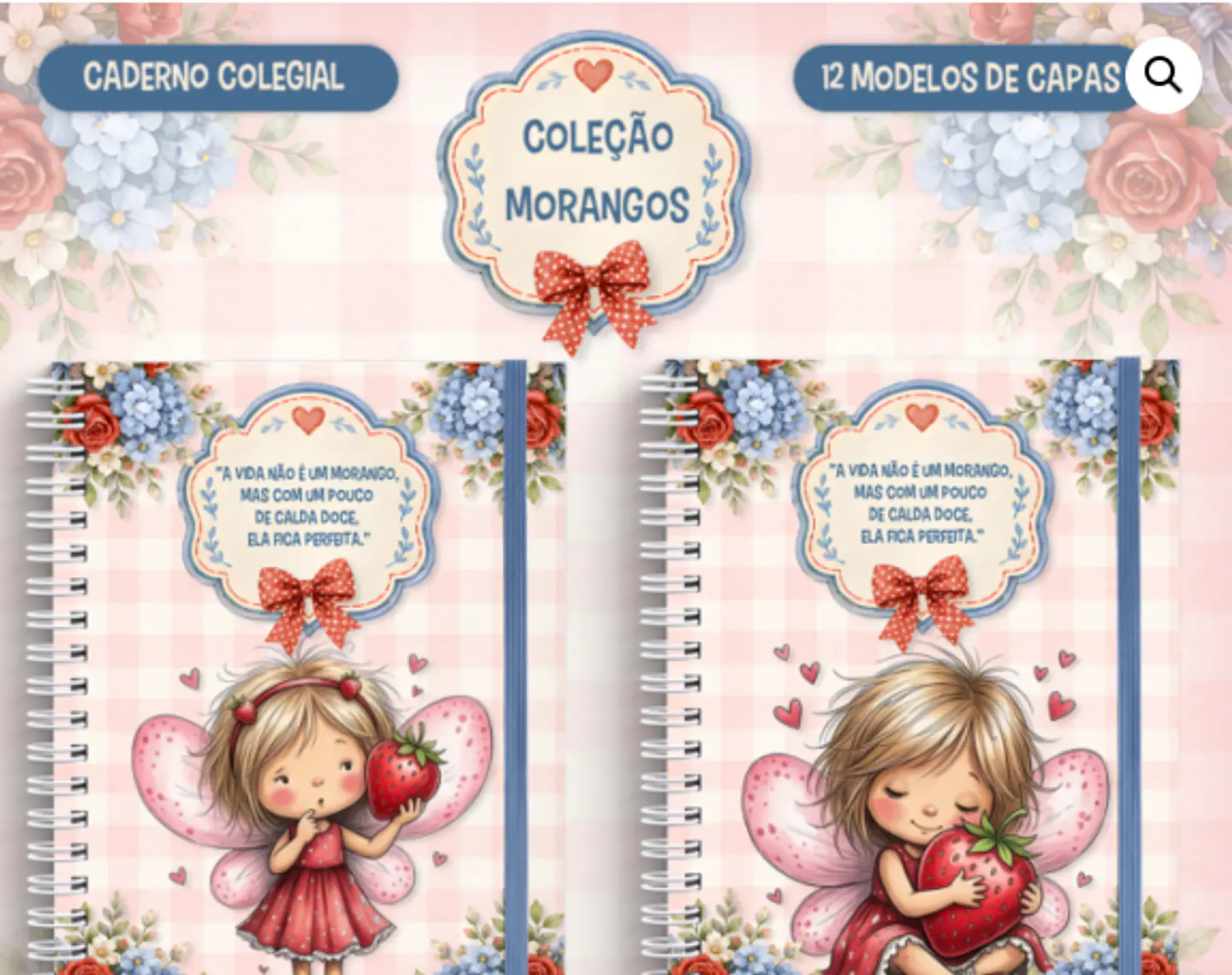 Arquivo Caderno Colegial Coleção Morangos – 12 em1 1