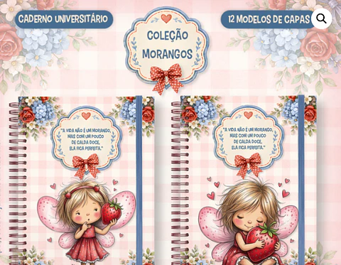 Arquivo Caderno Universitário Coleção Morangos – 12 em 1