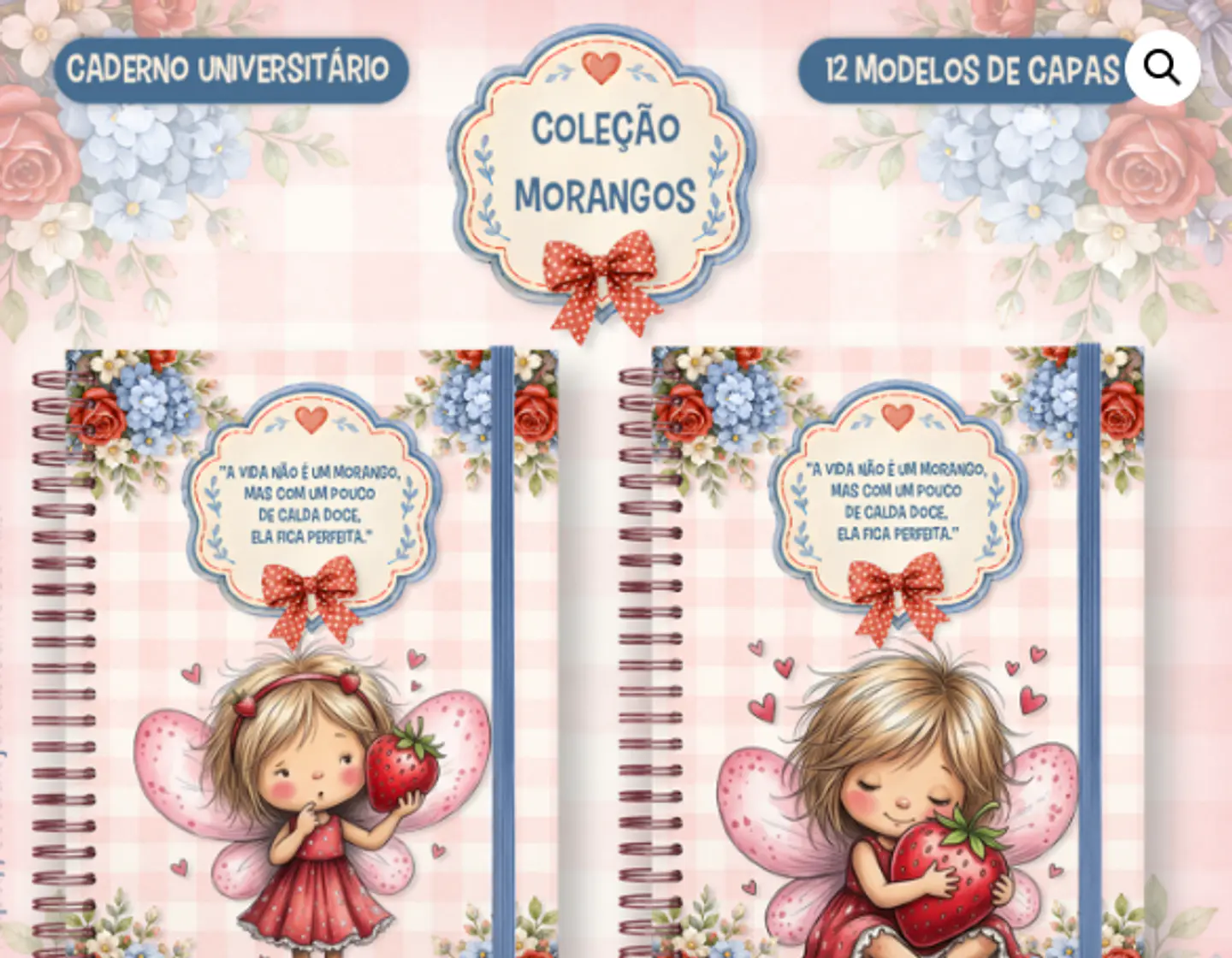 Arquivo Caderno Universitário Coleção Morangos – 12 em 1 1