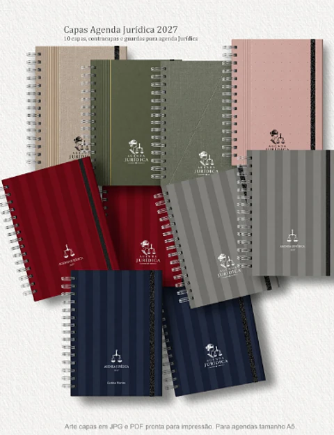 Arquivo Combo 10 capas A5 para Agenda Jurídica 2027