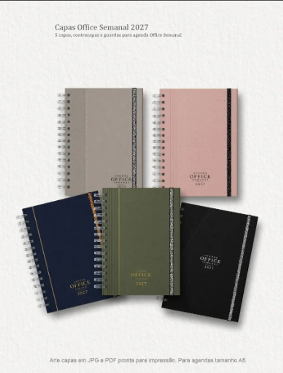 Arquivo Kit 5 capas A5 para Agenda Office Semanal 2027 1