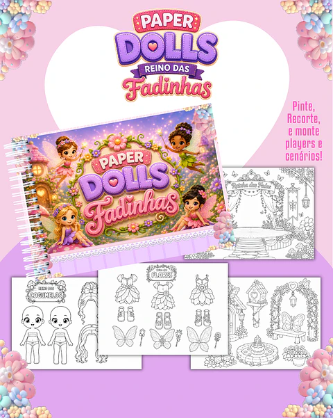 Arquivo Paper Dolls Para Colorir Fadinhas