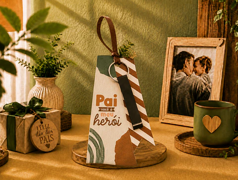 Arquivo Dia dos Pais Card para Chaveiro Abridor Garrafa Simples
