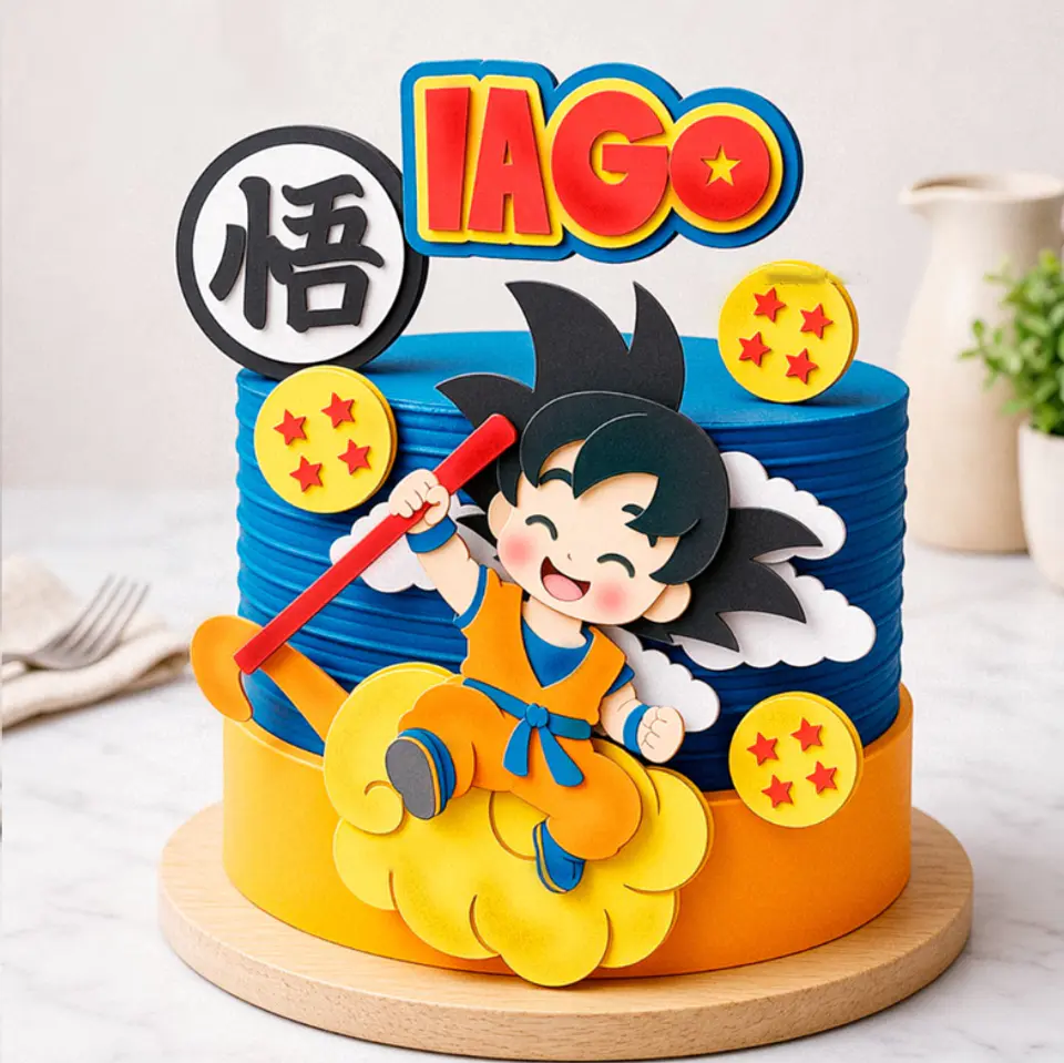 Arquivo Topo de Bolo Goku Lago 1