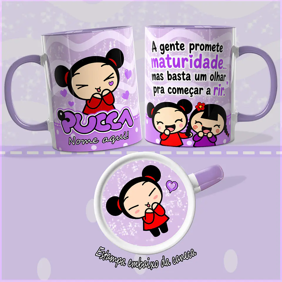 Arquivo Sublimação Canecas Pucca - Amigas Volume 01 2