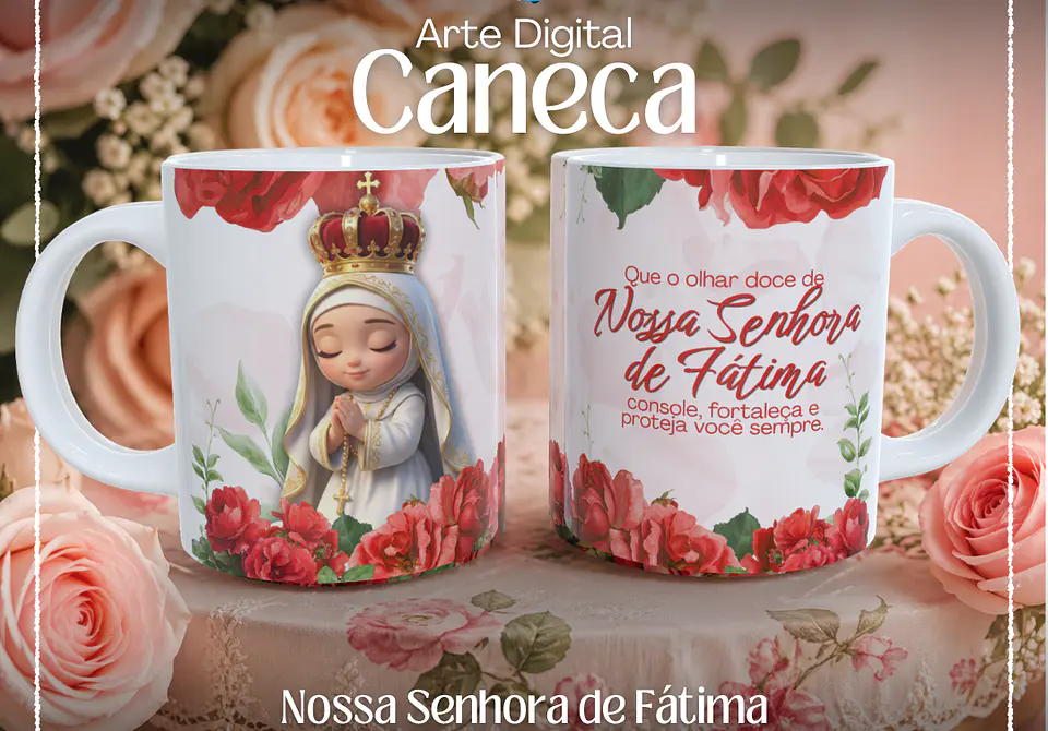 Arquivo Sublimação Caneca Nossa Senhora de Fátima 1