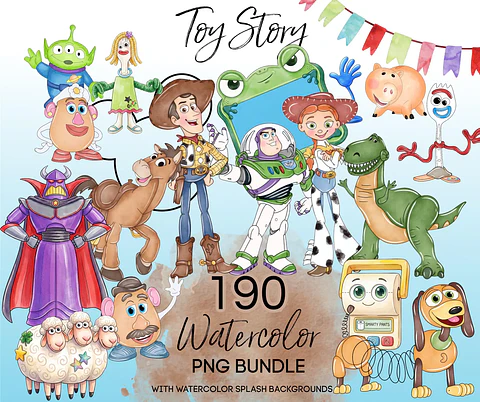 Arquivo Kit Digital Toy Story 5 Aquarela