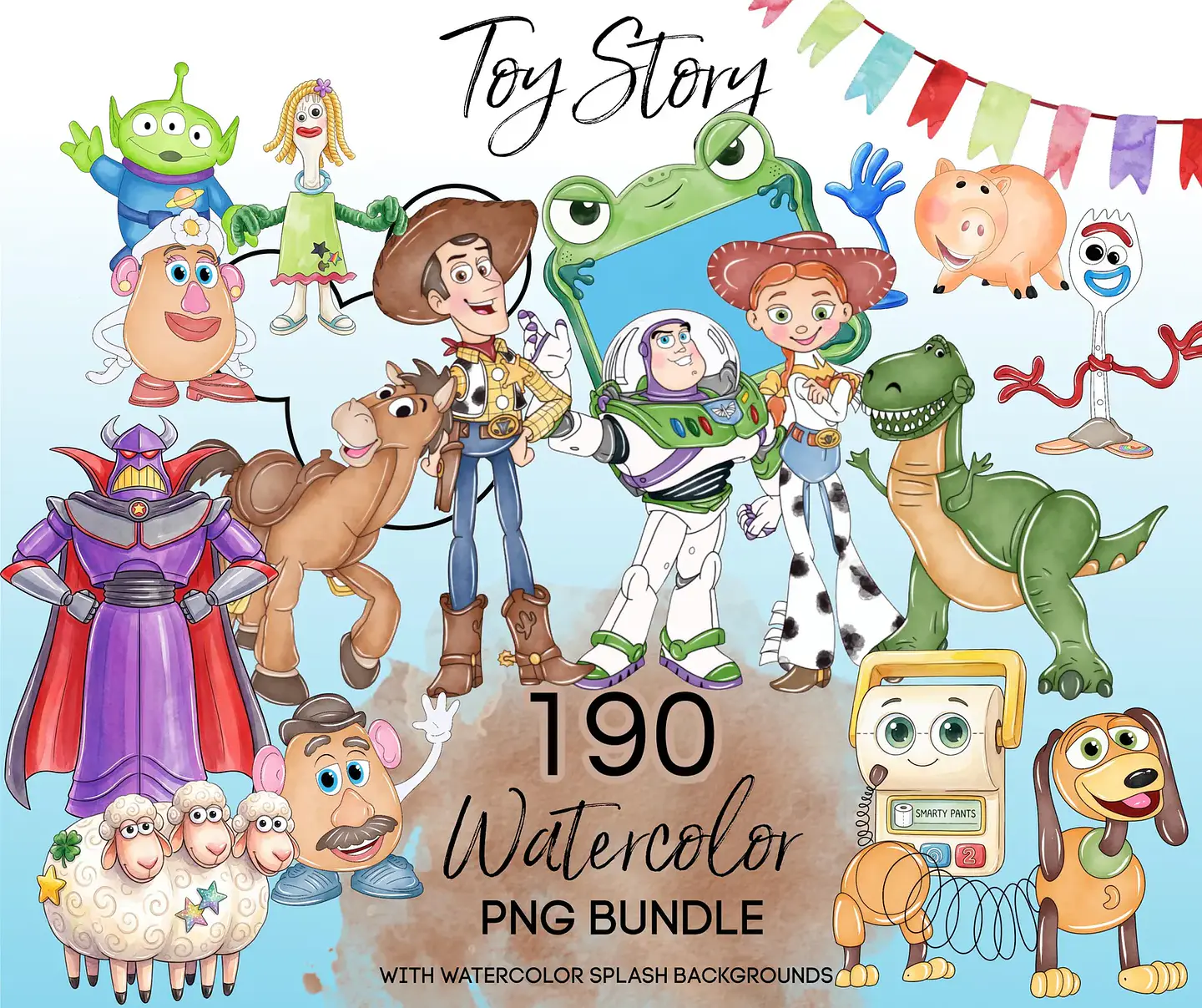 Arquivo Kit Digital Toy Story 5 Aquarela 1