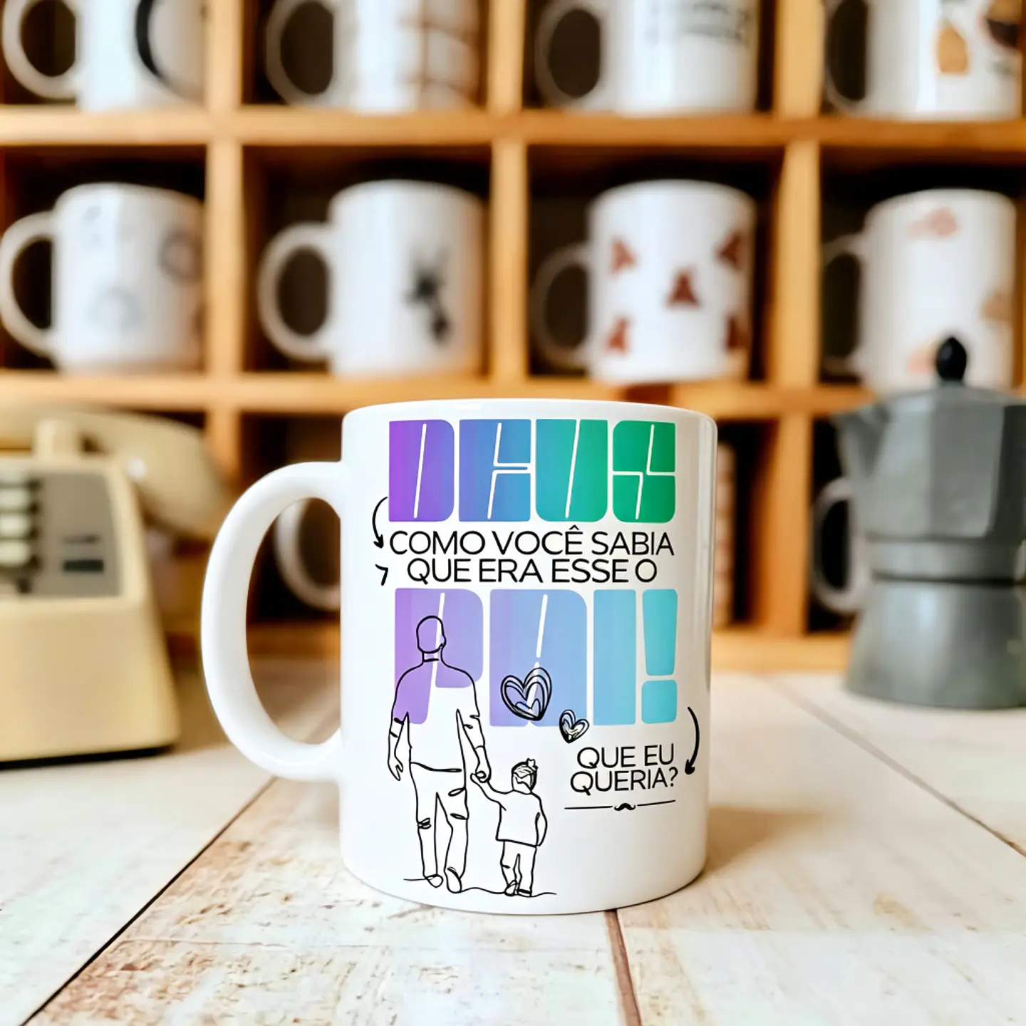 Arquivo Sublimação Caneca Deus, Como Você Sabia que Era Esse o Pai que eu Queria 1
