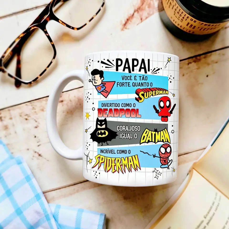 Arquivo Sublimação Caneca Pai, meu Super Herói 1