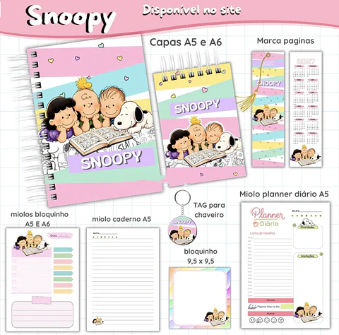 Arquivo Combo Encadernação Snoopy
