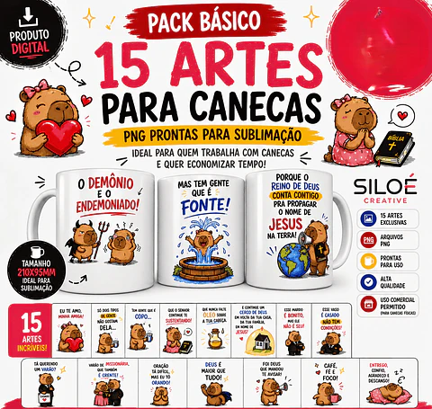 Arquivo Sublimação Pack Capivara