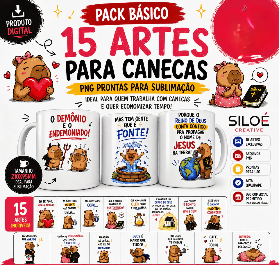 Arquivo Sublimação Pack Capivara 1