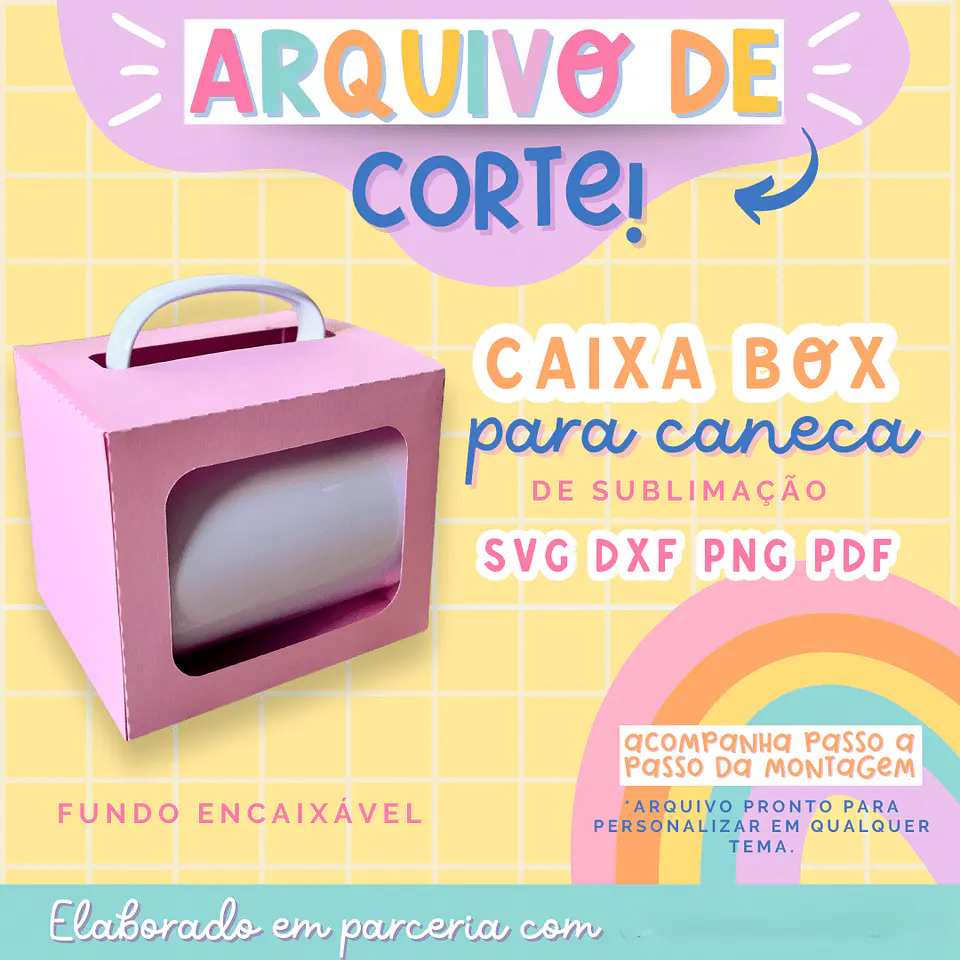 Arquivo de corte – caixa box para caneca – Ilustracin 1