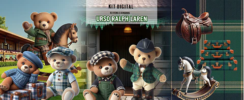 Arquivo Kit Digital Urso Ralph Lauren
