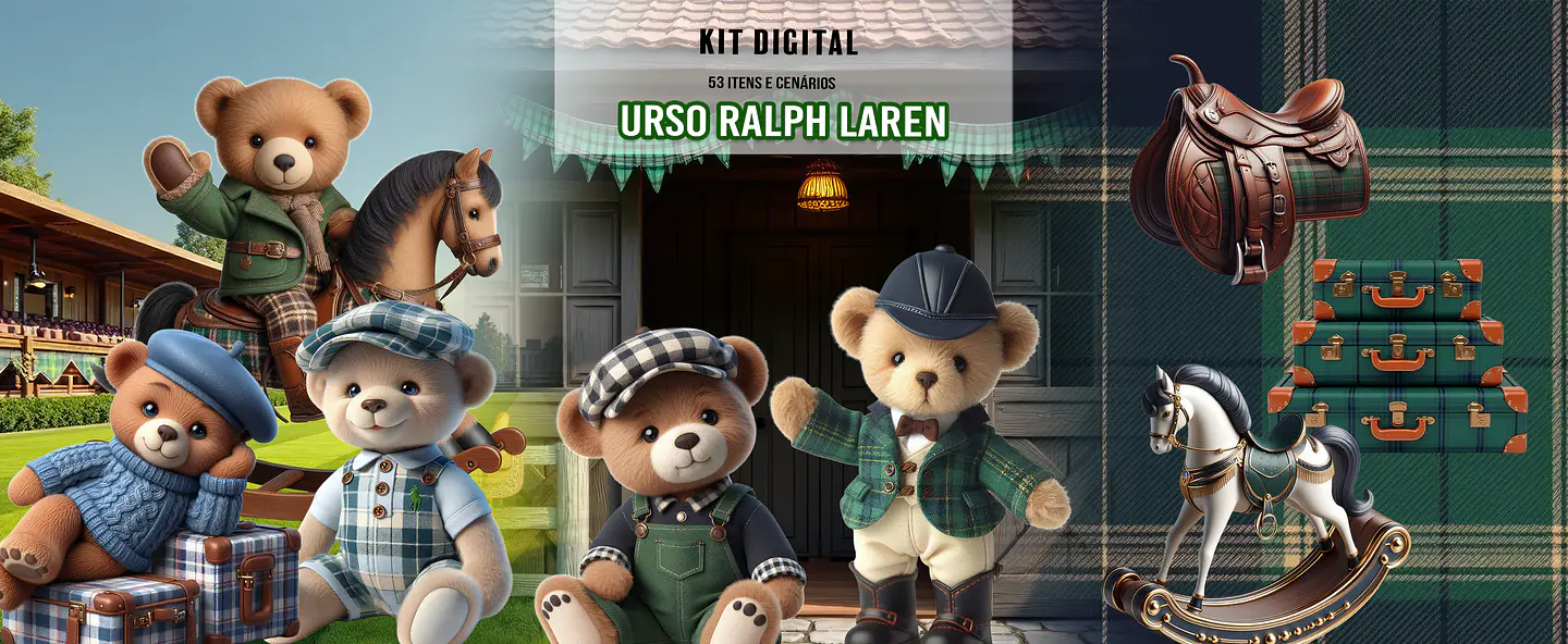 Arquivo Kit Digital Urso Ralph Lauren 1