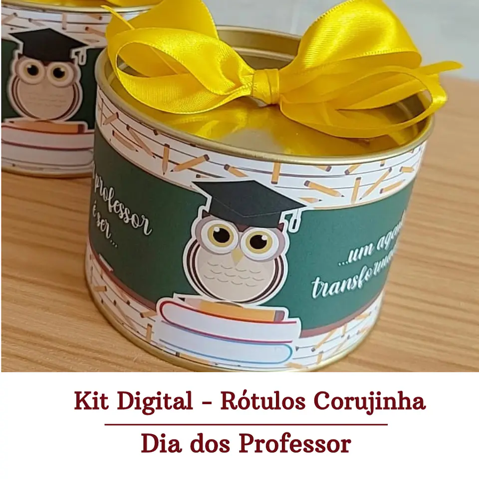 Arquivo Dia dos Professores Rótulo para Tubolata Corujinha 1