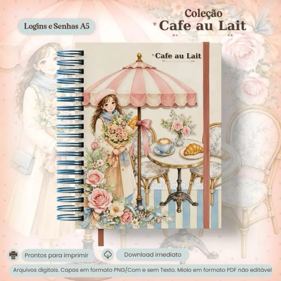 Arquivo Colecão Café au Lait - Caderno A5 Logins e senhas 1