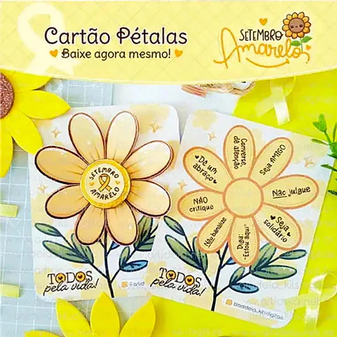 Arquivo Setembro Amarelo Cartão Pétalas