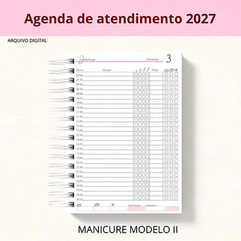 Arquivo Encadernação Manicure Modelo 2