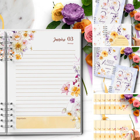 Arquivo Combo 6 Agendas 2027 e Permanente Floral Encanto