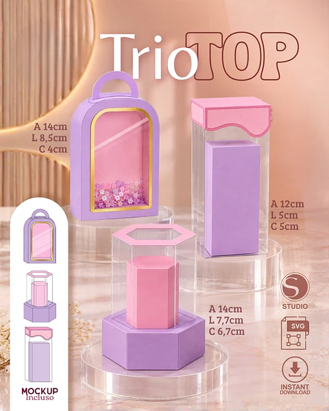 Arquivo De Corte Trio Top Mockups