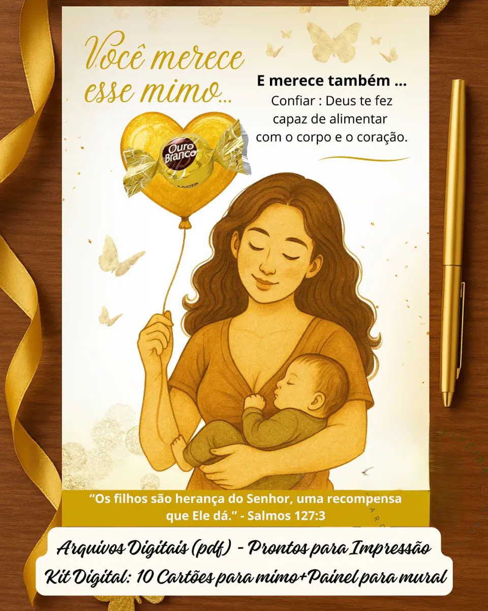 Arquivo Agosto Dourado 10 Artes Cartões para mimo + Painel  1