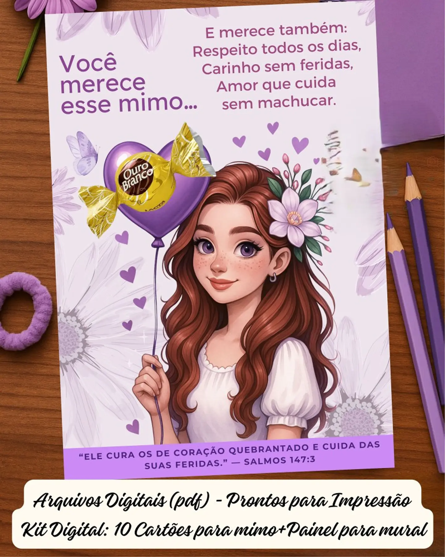 Arquivo Agosto Lilás 10 Artes Cartões para mimo + Painel  1
