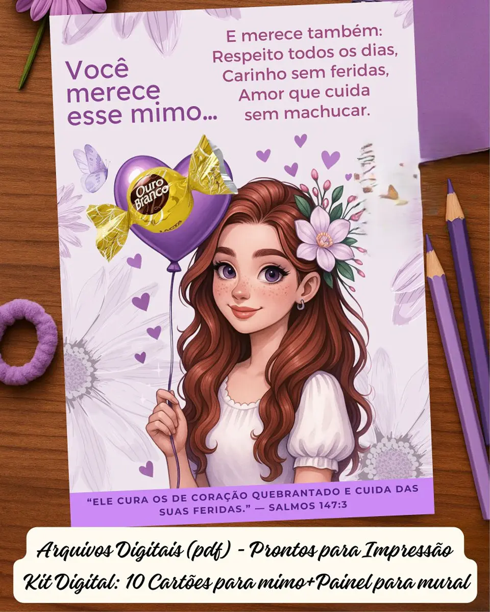 Arquivo Agosto Lilás 10 Artes Cartões para mimo + Painel  1